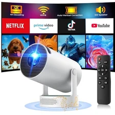 Mini Projector with WiFi and Bluetooth, 4K Supported Portable Movie PR08(1)