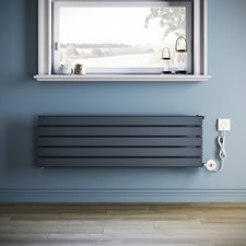 Grey Electric Radiator Wall Mounted Thermostat WIFI Control Timer Flat Panel