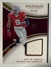 Devin Smith 2016 Panini Immaculate Collegiate Game Worn Relic 21/25 Ohio State