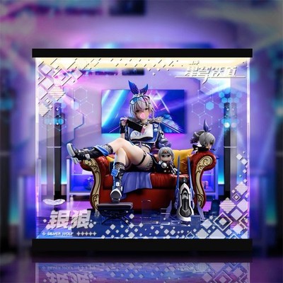 Honkai: Star Rail Silver Wolf Figure Acrylic Display Box LED Light Dust Box Toy