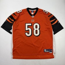 Vintage Rey Maualuga Bengals #58 Jersey Reebok Embroidered Mens 3XL
