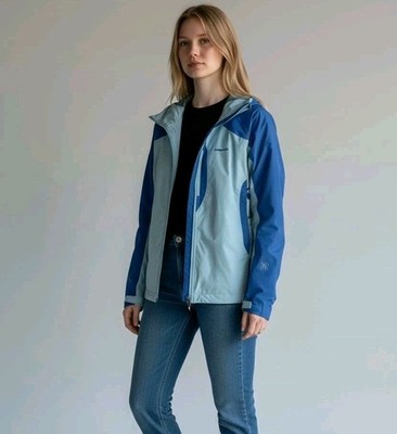 Patagonia Rain Regulator Jacket Hooded Full Zip Womens Small Ice Blue Coat