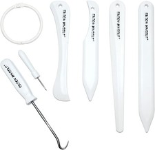 7Pcs Bone Folder and Scoring Tool, Paper Folding Tool, Bone Origami Creaser for