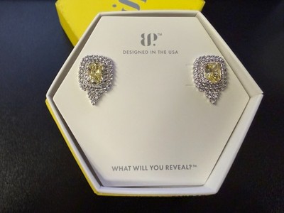 Bomb Party Earrings Triumphant Glow- Lemon Cubic Zirconia- Rhodium Plating