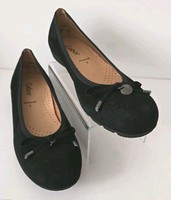 Gabor Womens Shoes Ballet Flats Pumps Size UK 7 Black Suede Bow Detail Slip On