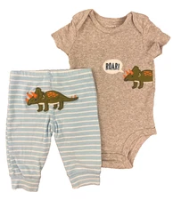 Carters Baby Boy Outfit 3 Months Two Piece Shirt Pants Romper Dinosaur Roar