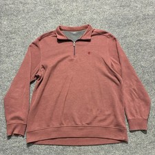 IZOD Saltwater Mens Sweater Size Large 1/4 Zip Pullover Relaxed Classic Fit