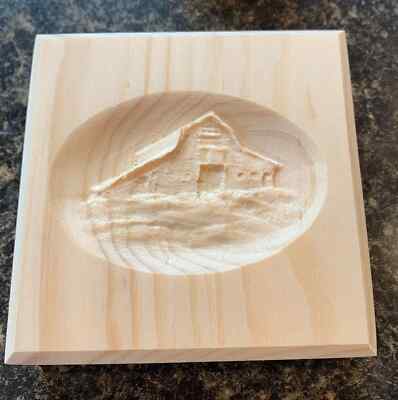 Farm Barn Scene Engraving Trim Wood Corner Trim Block, Door Trim Block Window