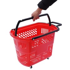 9.2gal 6PCS Red Shopping Carts with Wheels and Handle in Supermarkets Portable