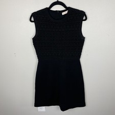Tory Burch Black Roberta Lace Overlay Sheath Dress Size S Black Wool Eyelet