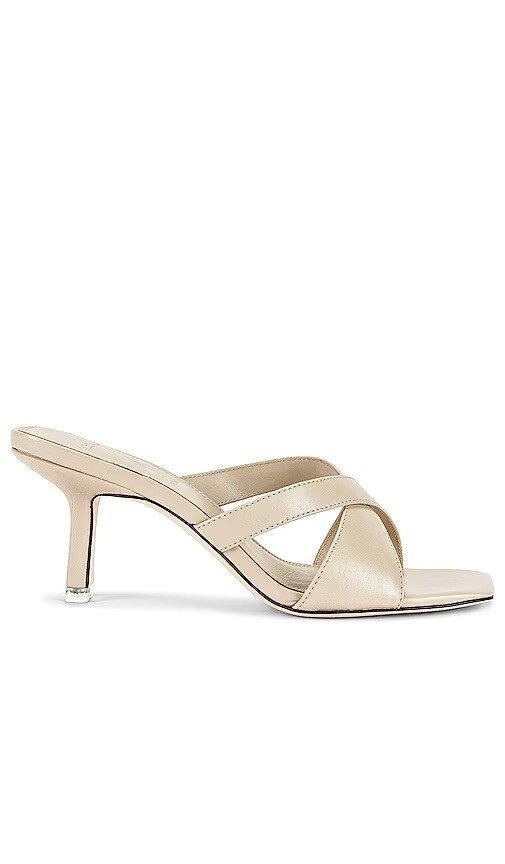 Black Suede Studio Felicia Sandals Coconut Cream Leather Slides 9 $248