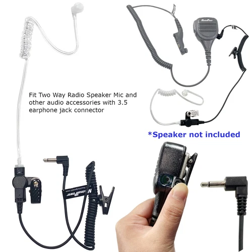3.5mm Listen Only Acoustic Tube Police Headset Earpiece for Motorola Speaker Mic - Zdjęcie 2 z 7