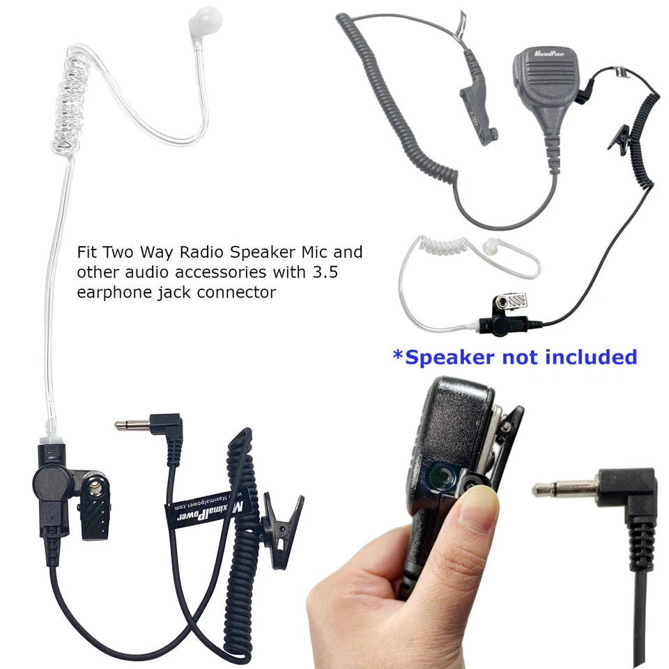 3.5mm Listen Only Acoustic Tube Police Headset Earpiece for Motorola Speaker Mic - Image 2 of 4