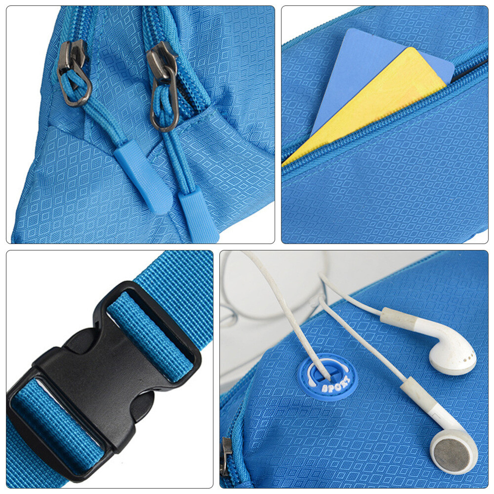 SUPVOX Banane De Sport – Sacoche De Taille Polyvalente En Toile, Léger, Avec Port Écouteurs, Pour Randonnée, Course, Vélo