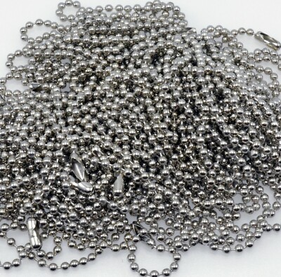 100 Pack STAINLESS STEEL BALL CHAIN NECKLACES 2.4mm 30''