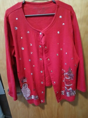 Onque Woman ONQUE WOMAN SNAP UP SWEATER JACKET REINSTONES