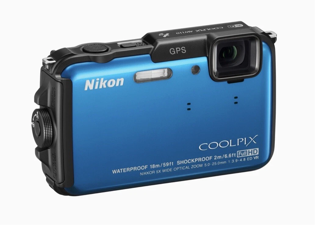 Nikon COOLPIX AW110 Waterproof 16MP Camera Blue WiFi GPS Full HD NS