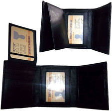 Lot of 2 Men s leather wallet. Genuine Leather Trifold man's wallet 6 cards 2 ID