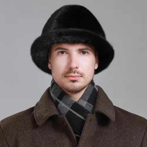 Neu Herren 100% Echt Nerz Pelzmütze Winter Warm Mütze Mode Outdoor Baskenmütze - Bild 11 von 12