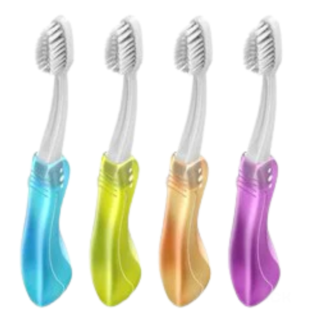 Acclean Adult Folding Travel Toothbrush, Soft, Compact Travel Size Toothbrushes