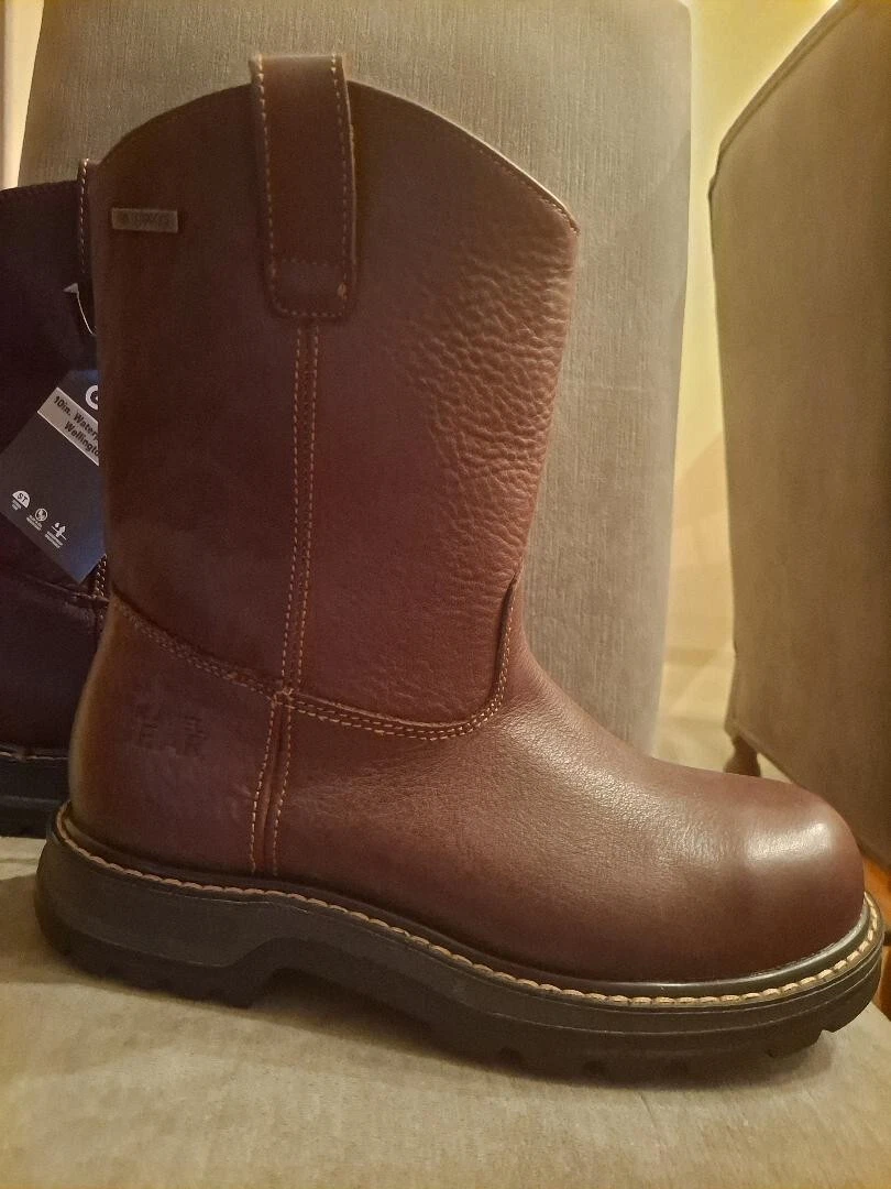 Gravel Gear Men s 10in.Steel toe Wellington Boots Brown Size 9
