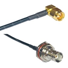 RFC100 SMA MALE ANGLE to BNC FEMALE BIG BULKHEAD Coax RF Cable USA-Ship Lot