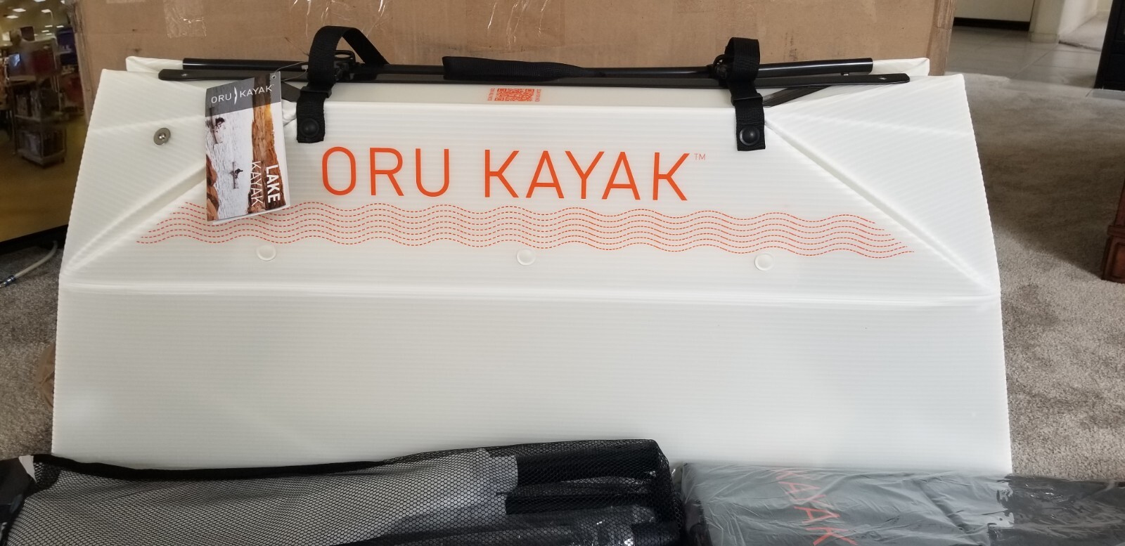 ORU LAKE Kayak NEVER USED OKY601ORALK + Oar + Inlet Pack + Dry Bag