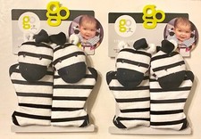 2 Sets 4 Covers Goldburg Car Seat  Stroller Comfort Straps Cover Pals Zebra