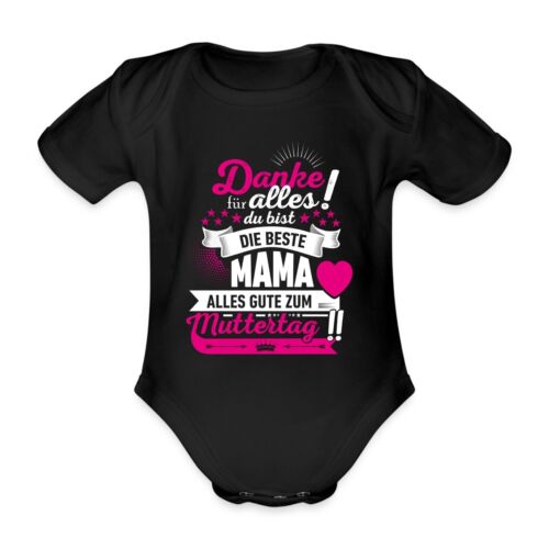 Muttertag Danke Du Bist Die Beste Mama Baby Bio-Kurzarm-Body - Bild 1 von 4