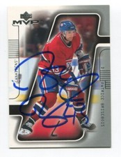 2001-02 Upper Deck MVP Patrice Brisbois Signed Card Hockey NHL AUTO #99