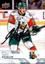 Samuel Asselin Signed Auto 2018-19 Upper Deck CHL card Halifax Mooseheads