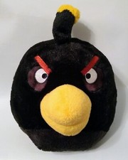 Angry Birds Black Bomb Bird 10" Plush Commonwealth Stuffed Toy 2010 No Sound