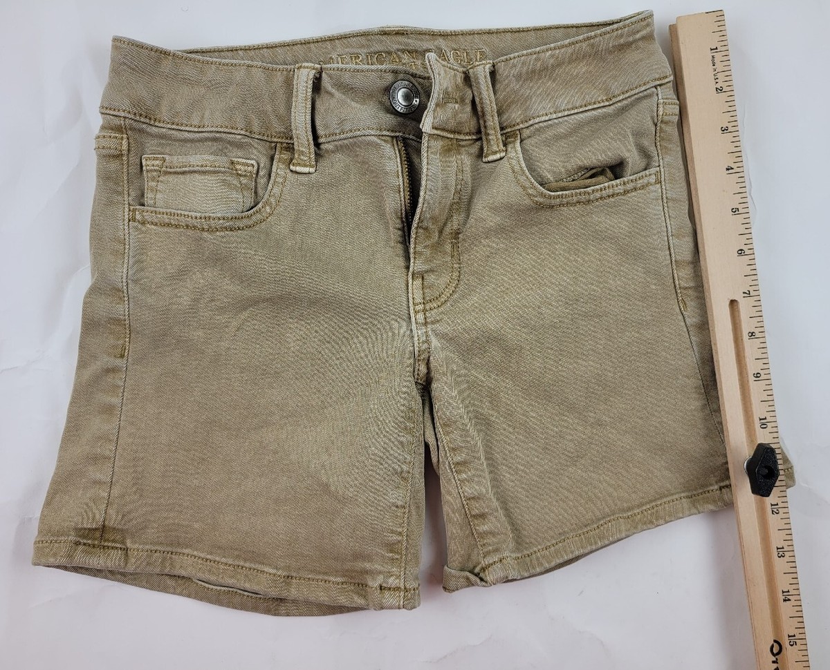 Jean Shorts Ae Khaki Midi Short WOMENS AMERICAN EAGLE MIDI