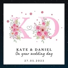 Personalised Wedding Card - Wedding Day Card - Wedding Car Card - Couple 6x6
