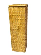 ANCIENNE HUCHE A PAIN EN OSIER BAMBOU BAGUETTE PAS TABLE CHAISE