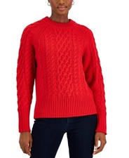 Style  Co Womens Cable Pattern Pullover Sweater Med