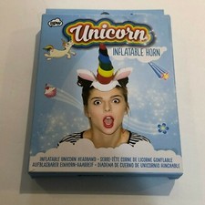 NEW Inflatable Unicorn Horn Headband Party Novelty Costume Colorful
