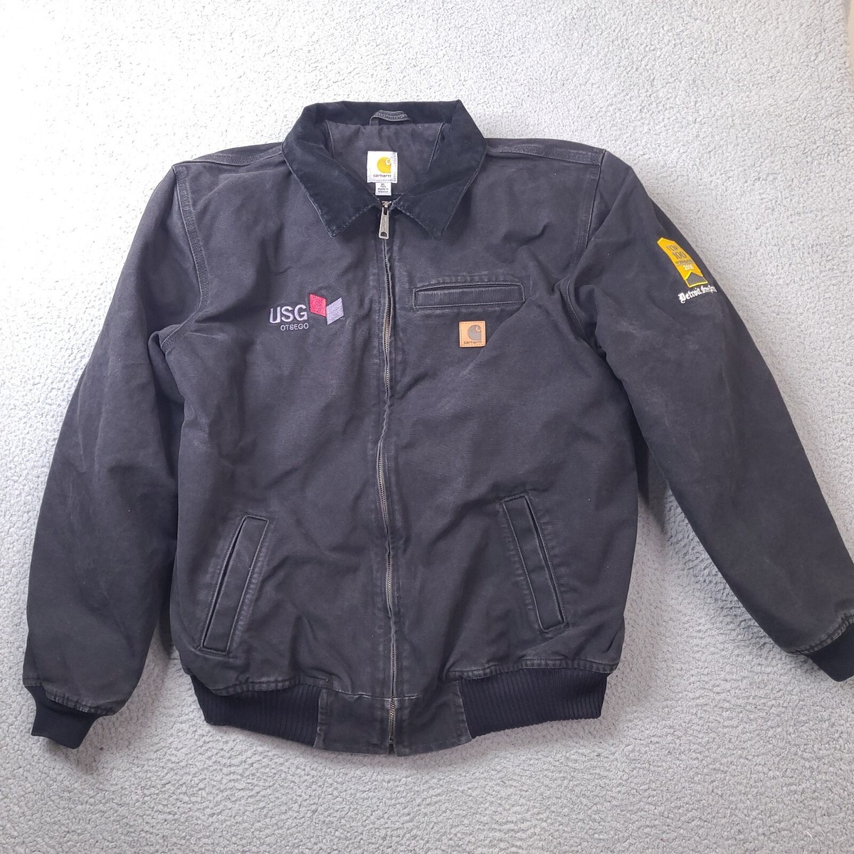 Carhartt Jacket XL Tall Black Quilted Canvas Bomber Detroit Carhartt Jacket XL Tall Black Quilted Canvas Bomber Detroit