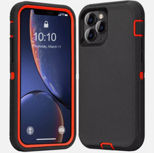 For iPhone 11 13 14 15 16 Pro Max Shockproof Hybrid Armor Heavy Duty Case Cover