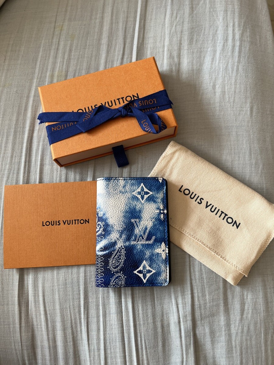 Louis Vuitton Blue Bandana Print Pocket Organizer NEW w/ receipt