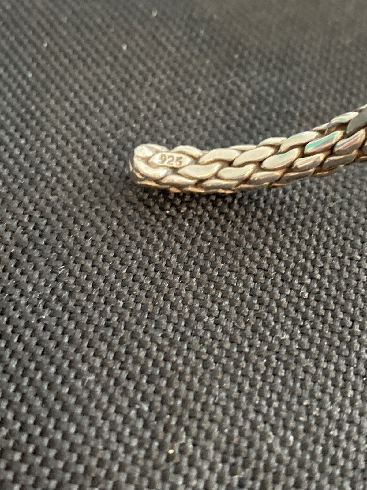 Sterling Silver .925 Solid Woven Cuff Bangle Brac… - image 5