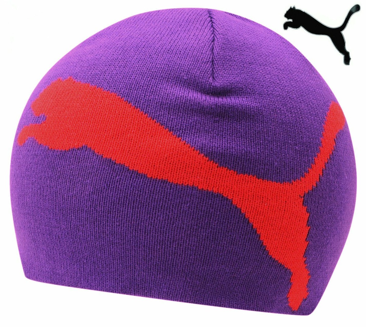 New Puma KIDS Big Cat Beanies OSFA Heliotrope (Violet) Red