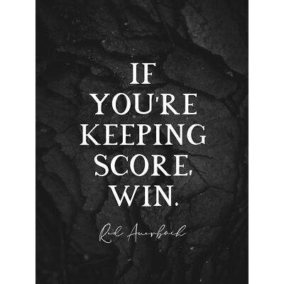 Schiefer Zitat rot Auerbach Keeping Score Win riesiges Wandbild Poster Druck