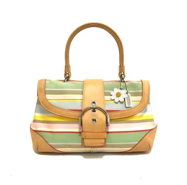 NICE Coach Hamptons Multicolor Striped Sm Top Handle Tote Bag Purse Satchel 4438