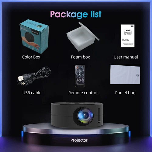 Mini Projector Portable LCD 1080P HD Home Cinema Phone Projection NEW/BK - Picture 16 of 18