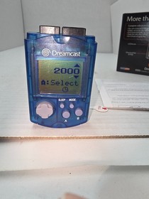 Sega Dreamcast Clear Blue VMU OEM Visual Memory Unit TESTED WORKS PERFECT #J34