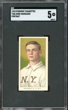 1909-11 T206 Piedmont Cigarettes Baseball Rube Marquard Portrait SGC 5