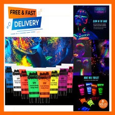 Ultraviolet Neon Face Body Paint Kit 8 Tubes 0.34oz Fluorescent Glow in The Dark