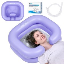 Inflatable Shampoo Basin - Portable Shampoo Bowl, Hair Washing Basin for Bedr...