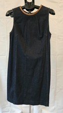 Ralph Lauren Women's Navy Blue Denim Sheep Trim Dress Size 8